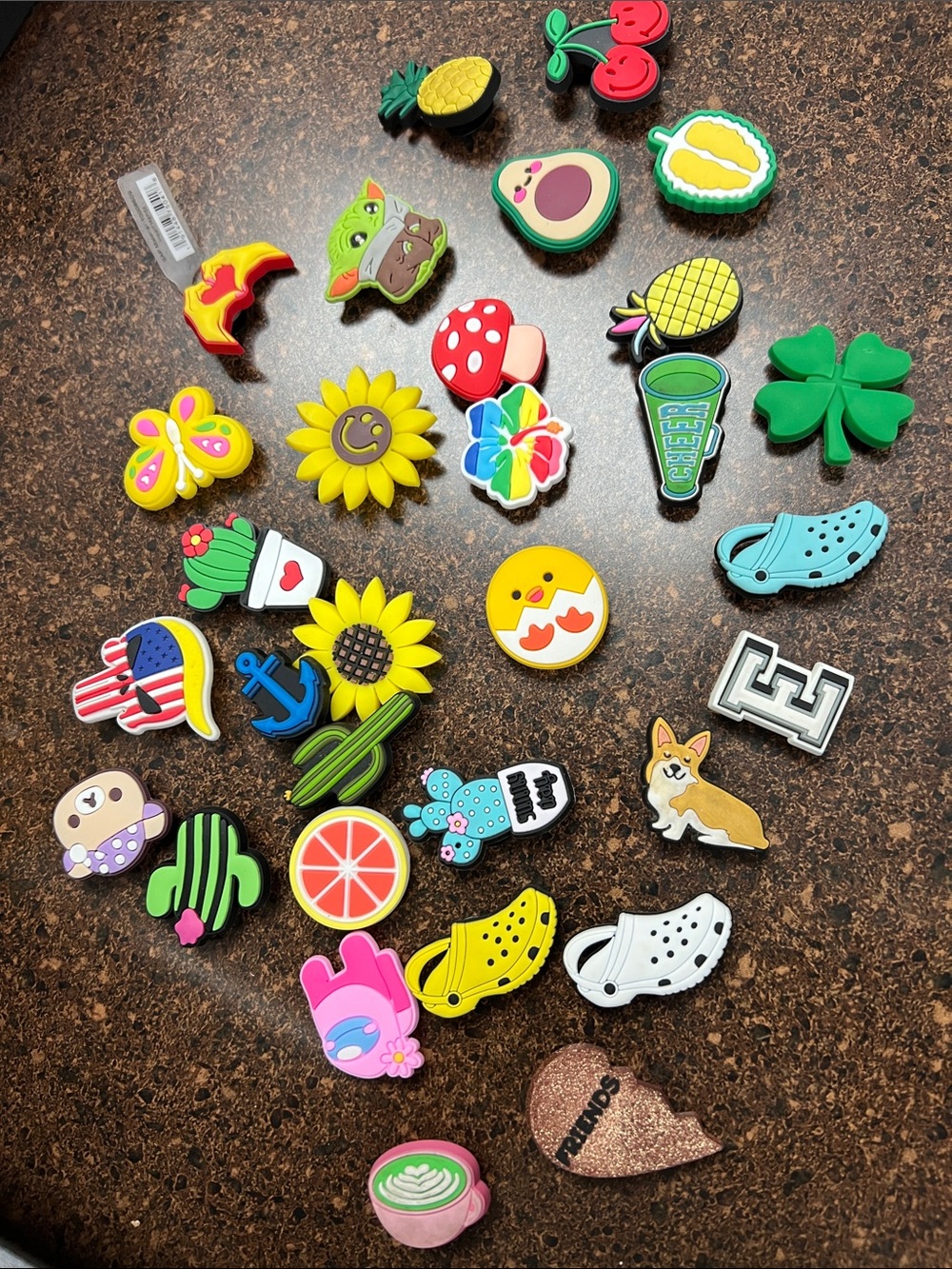 Colorful Kids Shoe Charms - Yellow, Green, Red, Blue, Pink, White, Brown